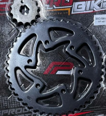 Bộ nhông sên dĩa Pro-Bike tán đúc vàng đen cho Exciter 155 (46T) 428HS