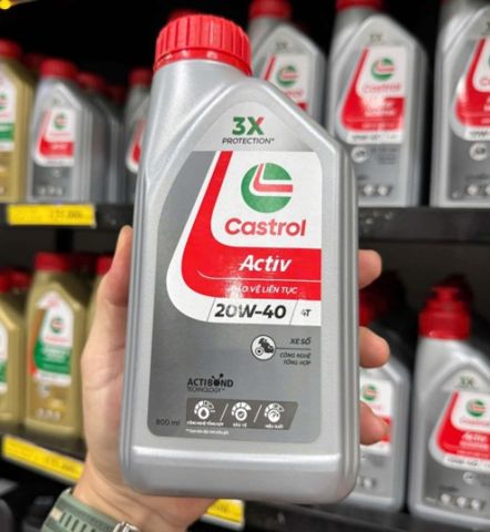 Nhớt Castrol Activ 20W40 0,8L dành cho xe số